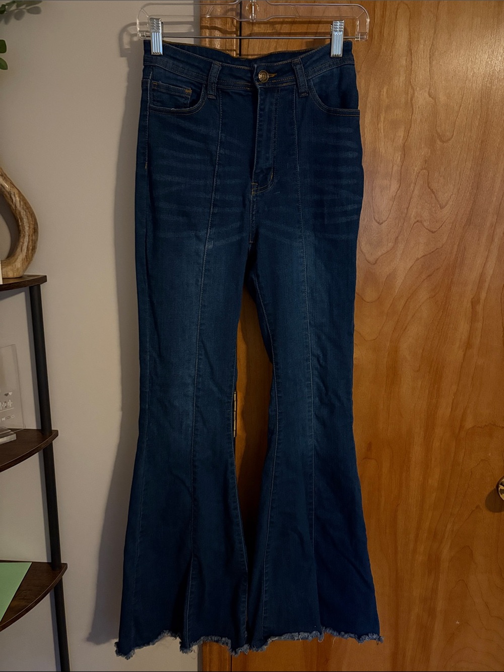 High-Rise Dark Blue Flare Jeans for Women
